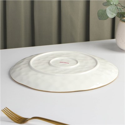 Тарелка Доляна «Космос», d=27.5 см, фарфор, белая, синяя