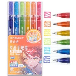 Набор гелевых ручек 6цв DH-252 "Классика" 1,0мм с глиттером 331771/72/Китай