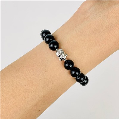 Радуга Самоцветов Браслет Будда из черного Агата