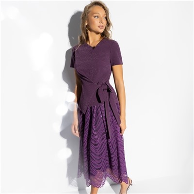 Костюм с юбкой нарядный, Больше чем стиль (2 в 1, фиолетовый)