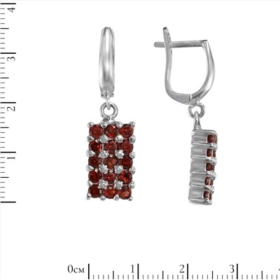 Серьги 'Гранпл' с гранатом ТССЕ.257ГР-1
