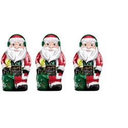 Lindt 2025 Hello Santa Vegan 3stk x 80 g, Линдт Веган Дед Мороз, 12см, 80 грамм х 3 штуки (240 грамм)