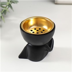 Курильница для благовоний, подставка для конусов «Человечек сидит», полистоун, чёрный, 6.7×6×6.8 см