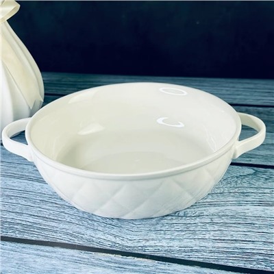 118-080 Круглое блюдо для запекания 23см BIANCO в под.уп.(х16)Фарфор