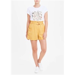 High Waist Buckle Belt Shorts