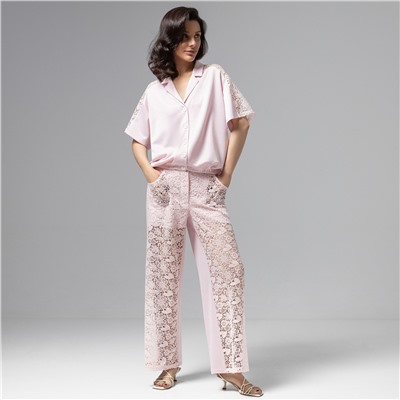 Рубашка комбинированная с кружевом, Стильное дежавю (розовый сон)