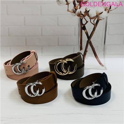 Ремень женский из мягкой экокожи 110 см коричневый Р15