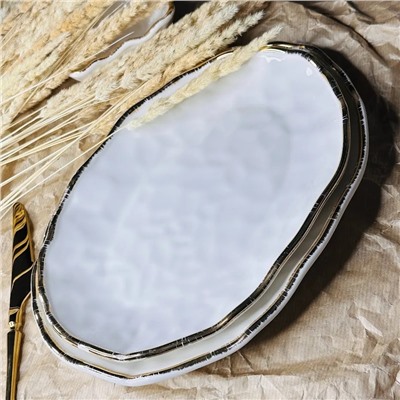 142-010 Овальное блюдо 27х19х3,5см ОФЕЛИЯ в под.уп.(х16)Фарфор