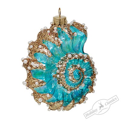 Ракушка синяя (стекло) 7х5х8 см