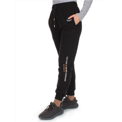Q-03 BLACK Брюки спортивные женские (85% хлопок, 15% полиэстер)