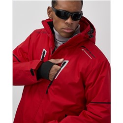 Горнолыжная куртка мужская зимняя красного цвета 7615Kr