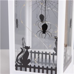 Фигурка светящаяся RISALUX «Чёрный кот», LED-ночник, 3×ААА, белый, 14×14×30.5см