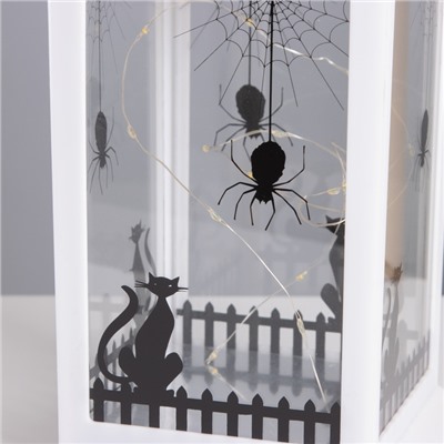 Фигурка светящаяся RISALUX «Чёрный кот», LED-ночник, 3×ААА, белый, 14×14×30.5см