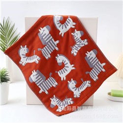 Zhiyang towel, four-layer cotton jacquard gauze Christmas fox square towel, soft absorbent kitchen towel factory price wholesale