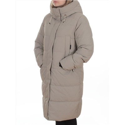 2129 BEIGE Пальто зимнее женское (200 гр. холлофайбер)
