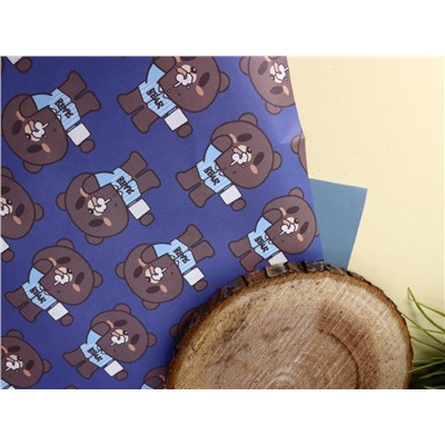 Упаковочная бумага «Teddy», blue (50*70 см)