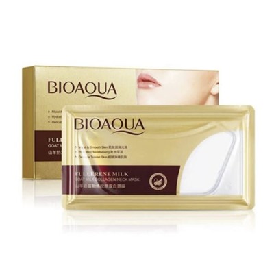 Гидрогелевая маска для шеи с коллагеном и козьим молоком, 30гр / BIOAQUA Fullerene Milk Collagen Neck Mask