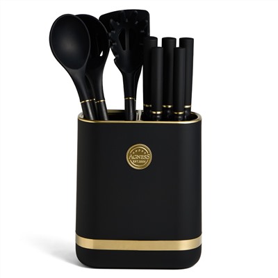 НАБОР AGNESS ИЗ 11ПР: 5 НОЖЕЙ,ПОДСТАВКА,ПОЛОВНИК,ЛОЖКА,ЛОПАТКА,ШУМОВКА,ЛОЖКА ДЛЯ СПАГЕТТИ