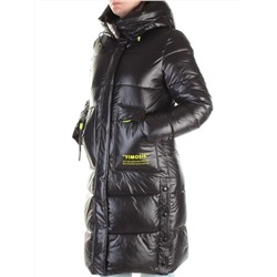 2180 BLACK Пальто женское зимнее (холлофайбер)