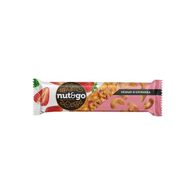 «Nut&Go», батончик «Кешью и клубника», 36 г (упаковка 18 шт)