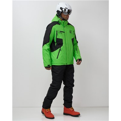 Горнолыжный костюм мужской зимний зеленого цвета 02381Z