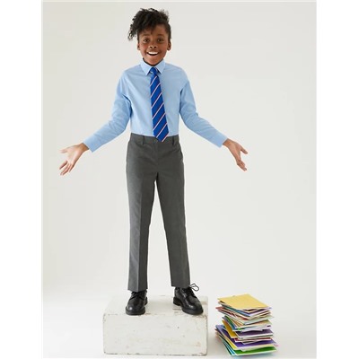 2pk Girls' Easy Dressing Slim Leg School Trousers (3-18 Yrs)