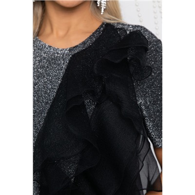 Блуза праздничная трикотажная Риана (серая) Б14617-5М