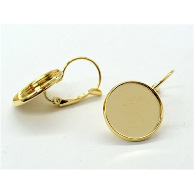 Основы для сережек 16мм золотистые, 1 пара