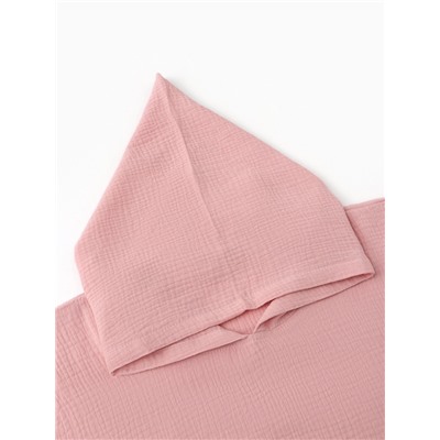 Пончо муслиновое детское LoveLife, 56×70 см, 100% хлопок, 120 г/м², пудровое