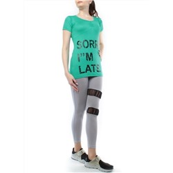 1215 GREEN/GRAY Спортивный костюм для фитнеса женский (90% вискоза, 10% лайкра)