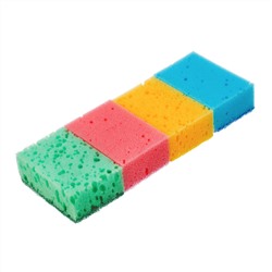 Губки для посуды Coral, 95 x 64 x 36 мм, 4 шт, Home Palisad