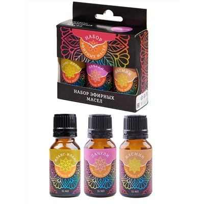 Набор масел эфирных "Страсть"(жасмин, пачули, иланг-иланг), 3х15мл
