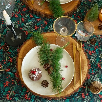 Скатерть "Этель" "Winter berry" 144х110+/- 3см, 100%хл, саржа 190г/м2