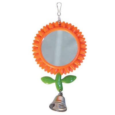 Зеркало-подсолнух для птиц Triol с колокольчиком, 8×17.5 см