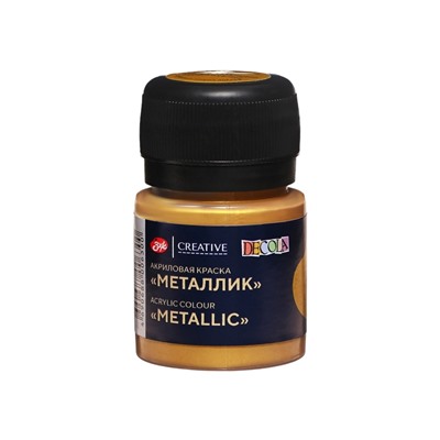 Краска акриловая Metallic 20 мл, ЗХК Decola, Золото геральдик