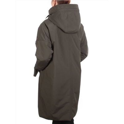 ZW-2306-C SWAMP COLOR Пальто демисезонное женское (100 гр. синтепон) BLACK LEOPARD