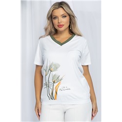 Блуза Лотус (бело-оранжевая) Б13160-20М