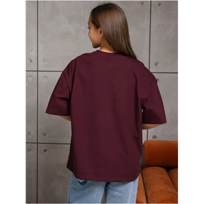 Футболка "Базовая" Бордо Девочка