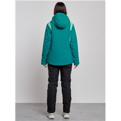 Горнолыжный костюм женский зимний темно-зеленого цвета 02305TZ