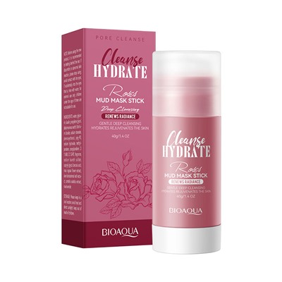 Грязевая восстанавливающая маска-стик для лица с розой BIOAQUA Roses mud Mask Stick, 40 гр (с силиконой кисточкой)