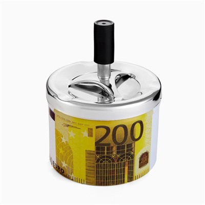 Пепельница для дома бездымная «200 евро», для сигарет и стиков, 12.5×9 см
