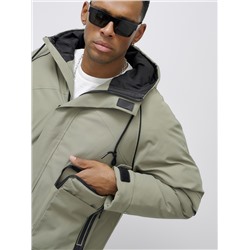 Куртка молодежная мужская зимняя с капюшоном серого цвета 25313_1Sr