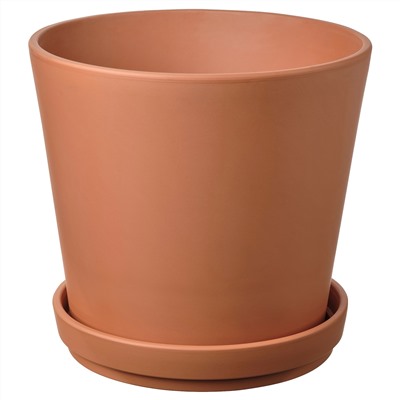 BRUNBÄR, Blumentopf mit Untersetzer, für draußen Terrakotta,, 32 cm