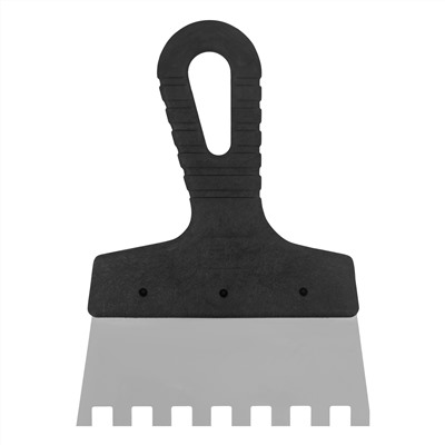 Шпатель из нержавеющей стали, 150 мм, зуб 10 х 10 мм, пластмассовая ручка Сибртех