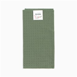 Полотенце "Доляна" цв. хаки 35х60 см, 100% хл., крупная вафля 220 г/м2