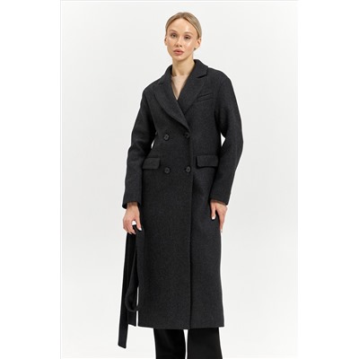 Пальто женское демисезонное 26102 (серый/диагональ)