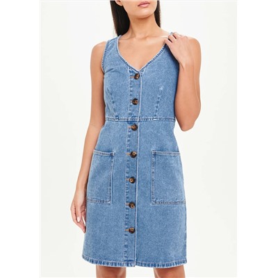 Tailored Denim Pinafore Dress