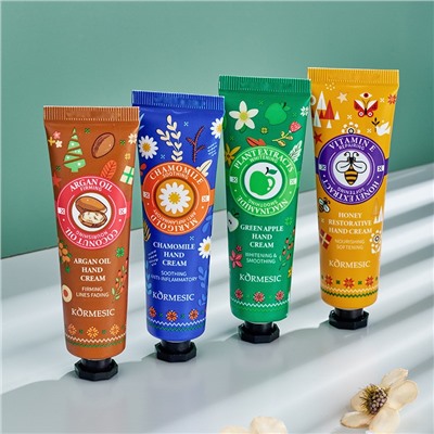 Набор кремов для рук в коробке Новогодний Kormesic, 4 шт. * 30 гр.