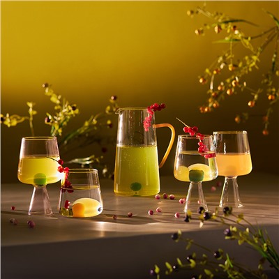 Набор бокалов для вина Orb, 400 мл, розовый/зеленый, 2 шт.