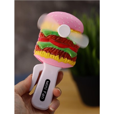 Портативный механический ручной вентилятор «Burger», mix, шоу-бокс 24 шт.